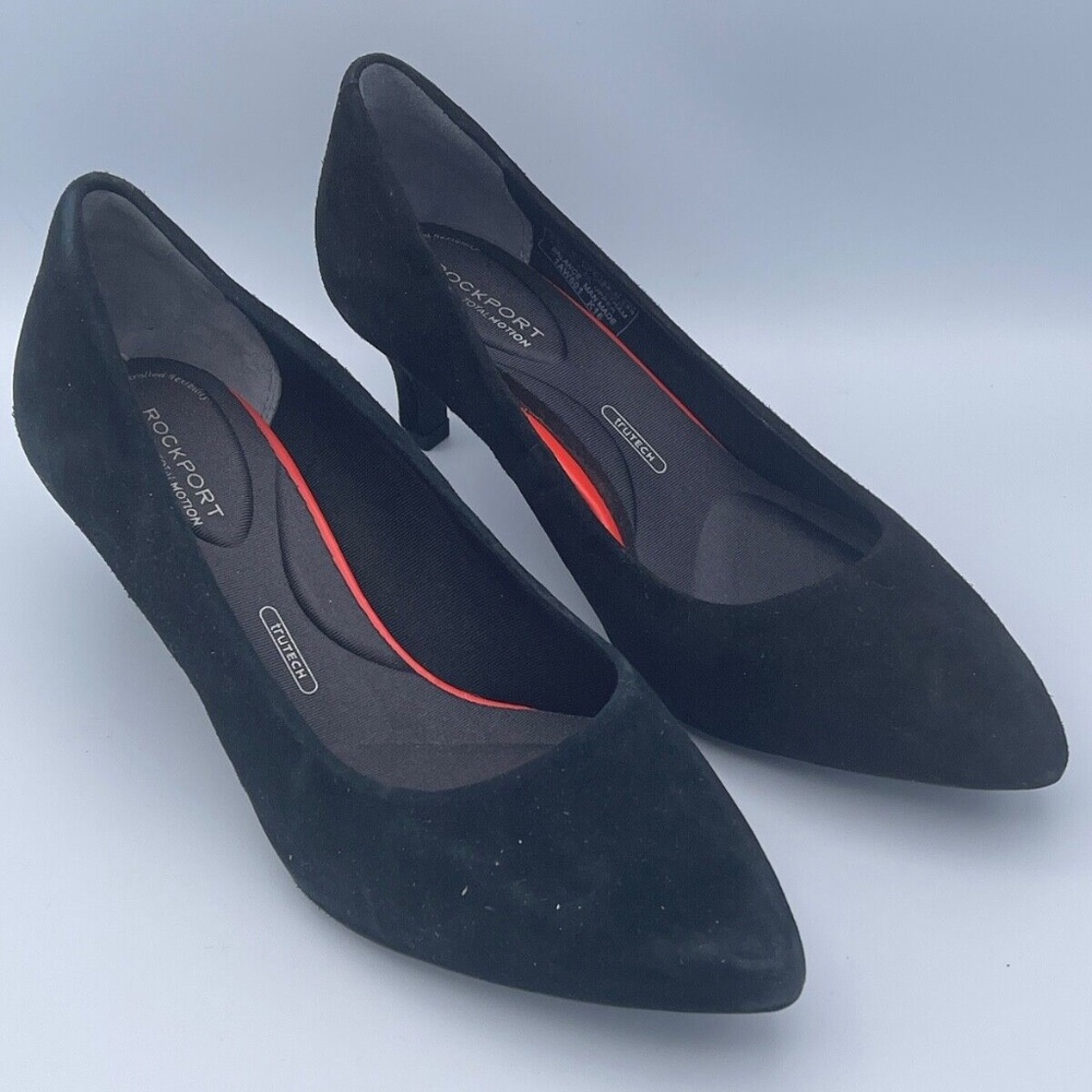 Rockport Women's Dress Shoe Kalilah Pump Kid Suede Black Size 5.5 M US